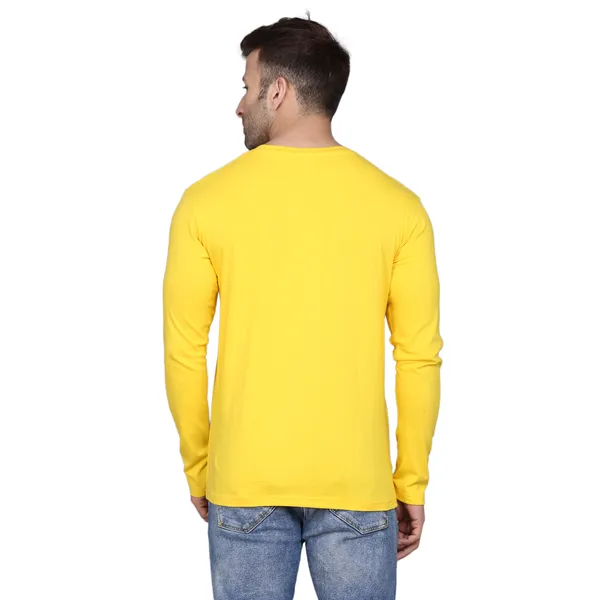 Yellow_Cotton_Men's_T-shirt__Print_Round_Neck