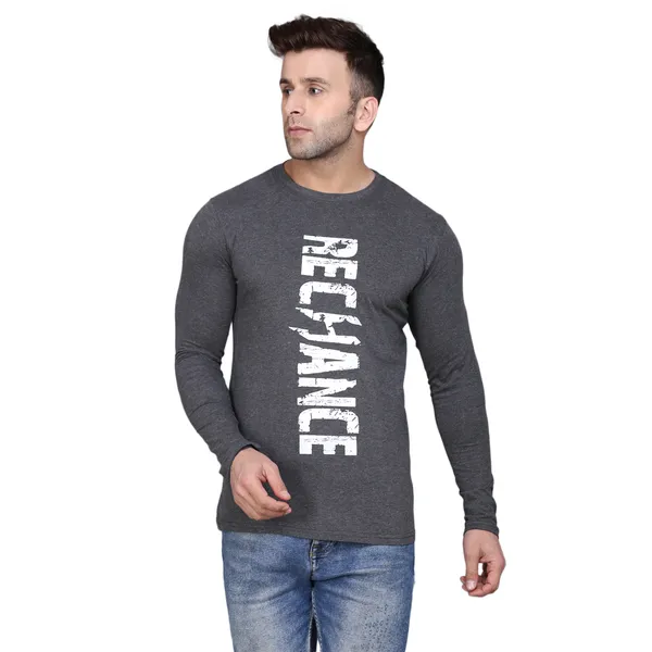 Dark_Grey_Cotton_Men's_T-shirt_Print_Round_Neck