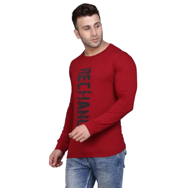 Maroon_Cotton_Print_Round_Neck_Men's_T-shirt