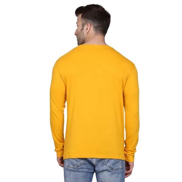 Mustard_Cotton_Print_Round_Neck_Men's_T-shirt
