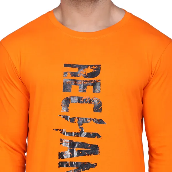 Orange_Cotton_Men's_T-shirt_Print_Round_Neck