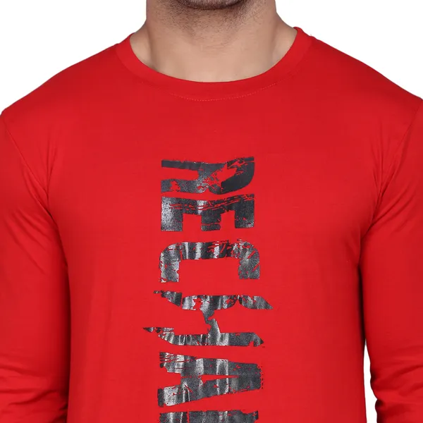 Red_Cotton_Men's_T-shirt_Print_Round_Neck