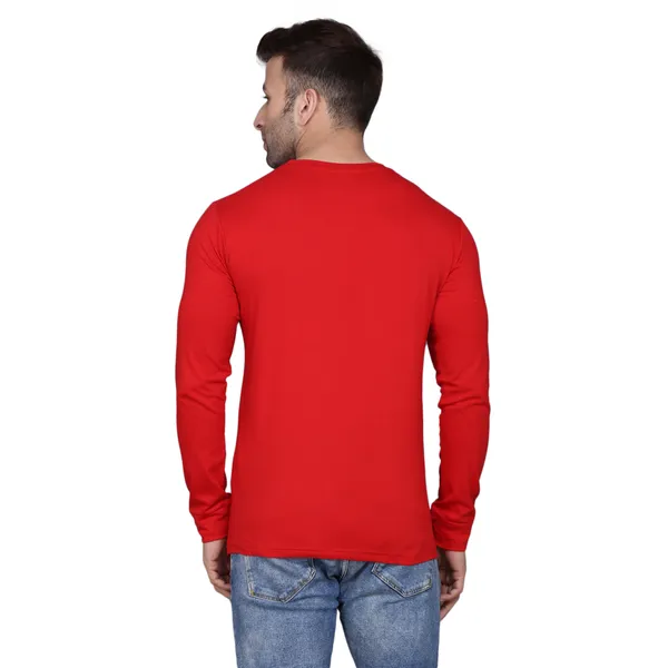 Red_Cotton_Men's_T-shirt_Print_Round_Neck