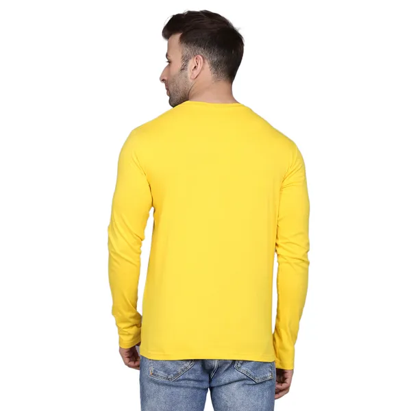 Yellow_Cotton_Men's_T-shirt__Print_Round_Neck