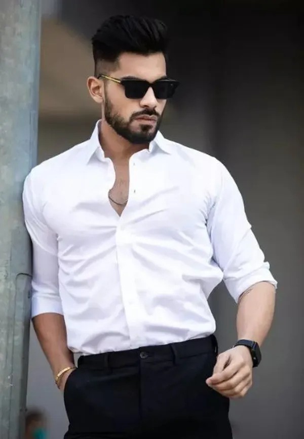 White_Collar_Casual_Shirt_Men_Regular_Fit