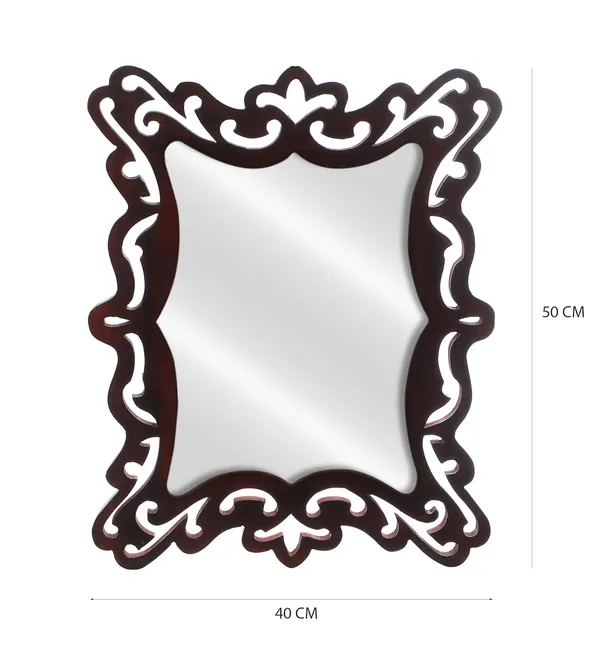 Decorative_&_Handcrafted_Wooden_Wall_Mirror_For_Living_Room,_Bedroom,_Washroom,_Kids_Room,_Office,_20_Inch_x_16_Inch_(Brown)