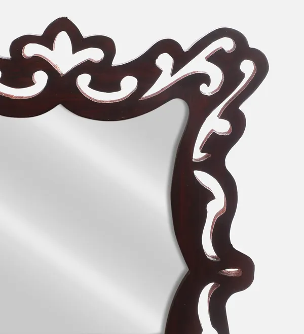 Decorative_&_Handcrafted_Wooden_Wall_Mirror_For_Living_Room,_Bedroom,_Washroom,_Kids_Room,_Office,_20_Inch_x_16_Inch_(Brown)