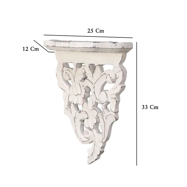 Antique_&_Shabby_White_Finish_Decorative_Wooden_Wall_Shelf_/_Corbel_for_Home_&_Office_Decor_(33_cm_x_25_cm_x_12_cm)