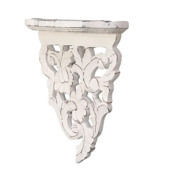 Antique_&_Shabby_White_Finish_Decorative_Wooden_Wall_Shelf_/_Corbel_for_Home_&_Office_Decor_(33_cm_x_25_cm_x_12_cm)