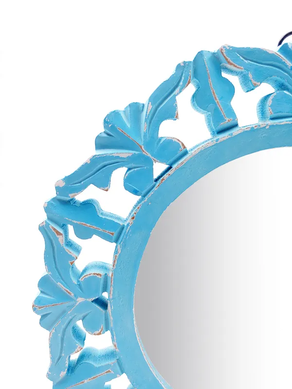 Decorative_&_Handcrafted_Wooden_Wall_Mirror_for_Living_Room,_Bedroom,_Washroom,_Kids_Room,_Office,_11"x11"_(Blue)