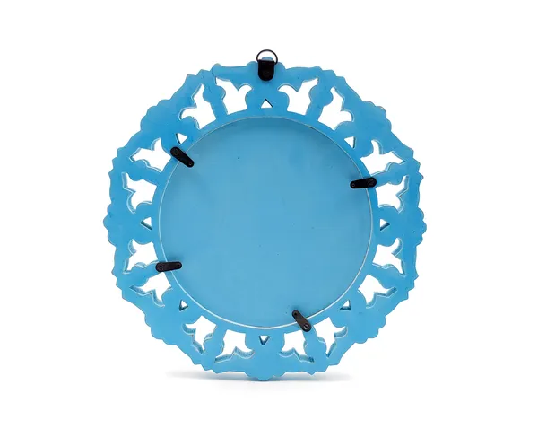Decorative_&_Handcrafted_Wooden_Wall_Mirror_for_Living_Room,_Bedroom,_Washroom,_Kids_Room,_Office,_11"x11"_(Blue)