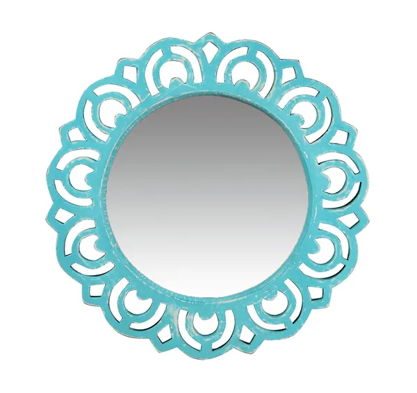 Decorative_&_Hand_Crafted_Wooden_Wall_Mirror_In_Distressed_Blue_Finish_(40_X_40_Cm),__Round