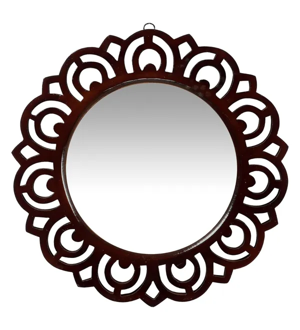 Decorative_&_Hand_Crafted_Wooden_Wall_Mirror_in_Walnut_Finish_(40_x_40_cm,_Round)