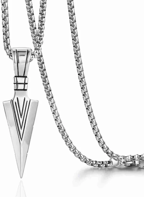Arrow_Pendant_Stainless_Steel_Silver_Plated_For_Mens_Boys