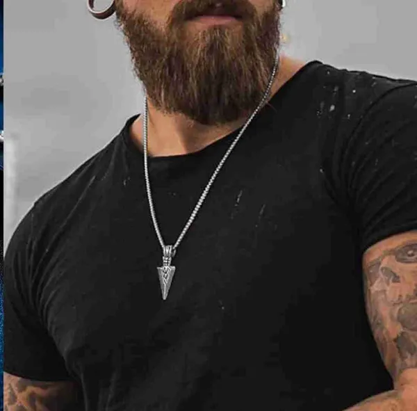 Arrow_Pendant_Stainless_Steel_Silver_Plated_For_Mens_Boys