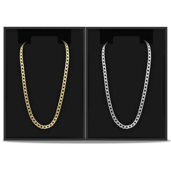 Cuban_Chain_Gold/Silver_Plated_Combo_Set_For_Mens_Boys