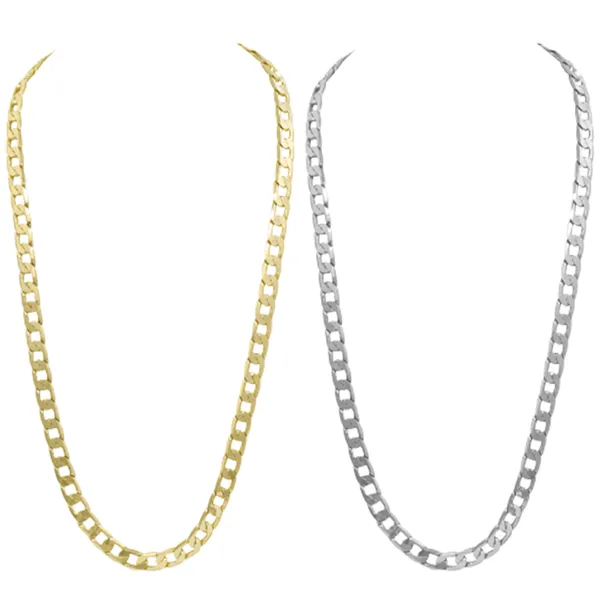 Cuban_Chain_Gold/Silver_Plated_Combo_Set_For_Mens_Boys