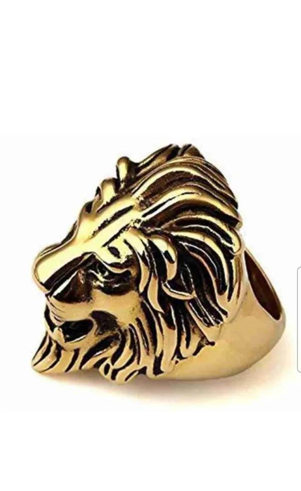 NJ's_lion_ring_Alloy_gold_plated_ring