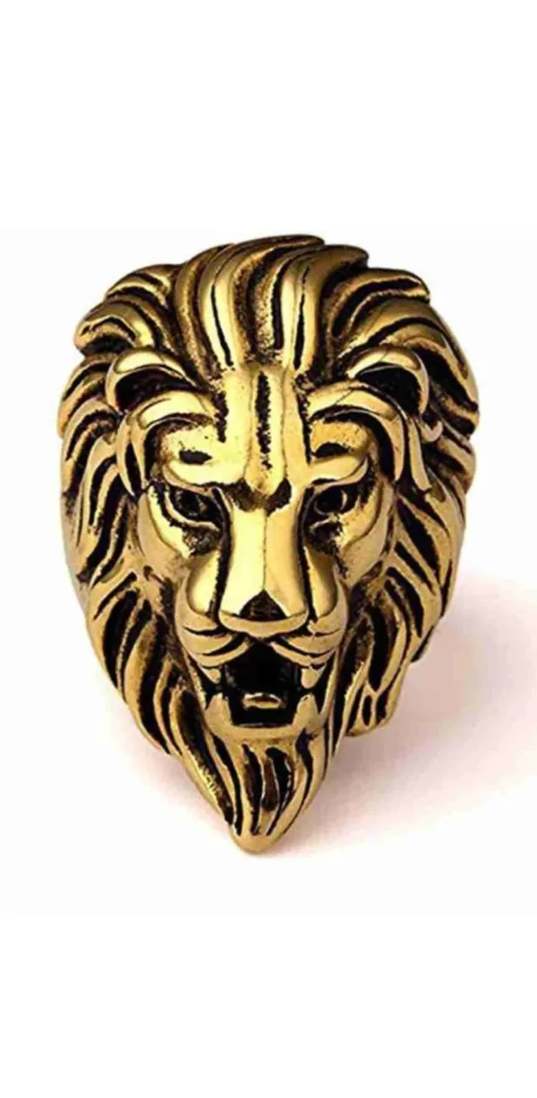 NJ's_lion_ring_Alloy_gold_plated_ring