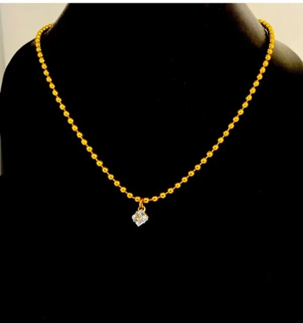 Nj's_Ad_pendant_gold_with_beads_gold_plated_chain_gold_plated_moissanite_metal,_Brass_pendant_set_