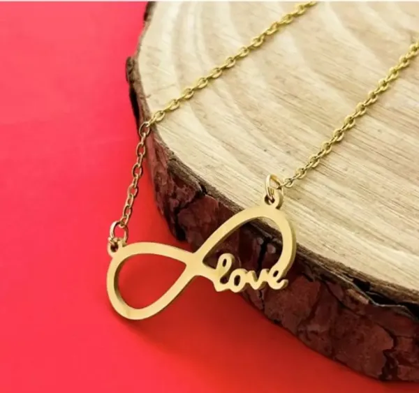 Nj's_Infinity__Love__Pendant_gold_-plated_metal,_Titanium_Pendant_Set_Pendant_gold_-plated_metal,Love_Pendant_