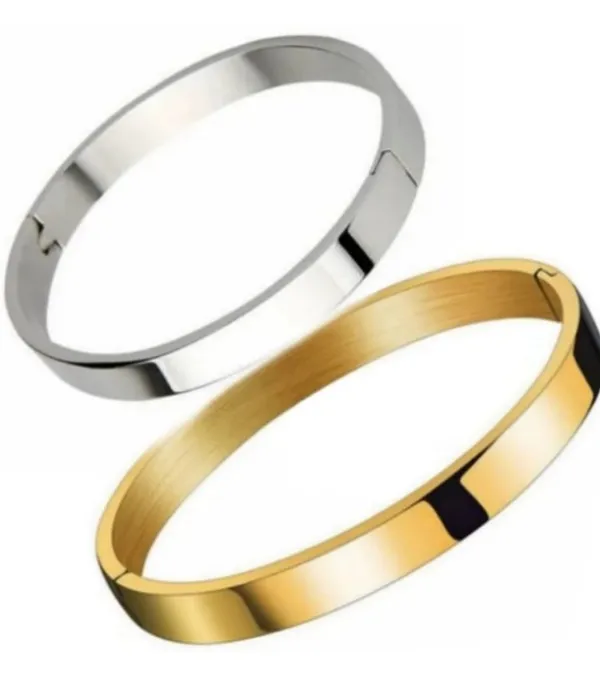 Nj's_Silver,_Alloy_gold_-plated,_silver_bracelet_set(pack_of_2)