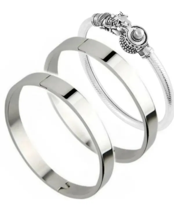 Nj's_Silver,_sterling_silver,_silver_bracelet_set_(pack_of_2)