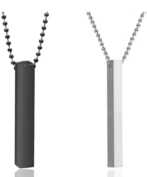 Nj's_bar_Infinity_pendant_black_and_silver_combo_alloys_steel_metal_pendant_set