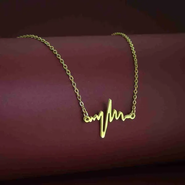 Stylish_Heartbeat_Necklace_Gold_Plated_For_Women