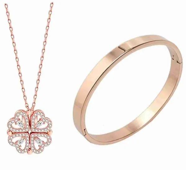Four_Heart_Cuff_Rose_Gold_Set_For_Women