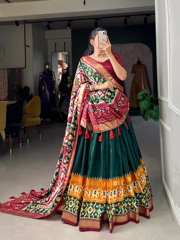 Green_Dola_Silk_Patola_Print_Traditional_Lehenga_Choli