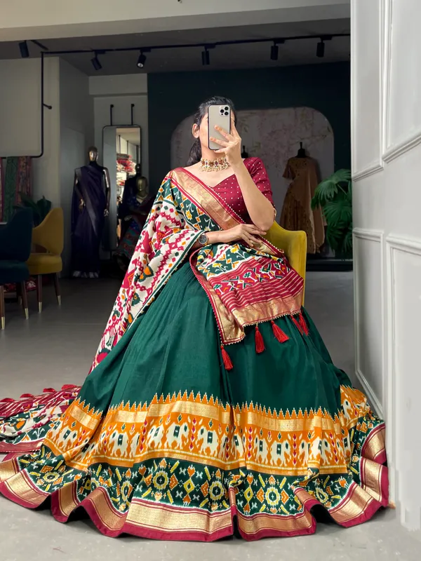 Green_Dola_Silk_Patola_Print_Traditional_Lehenga_Choli
