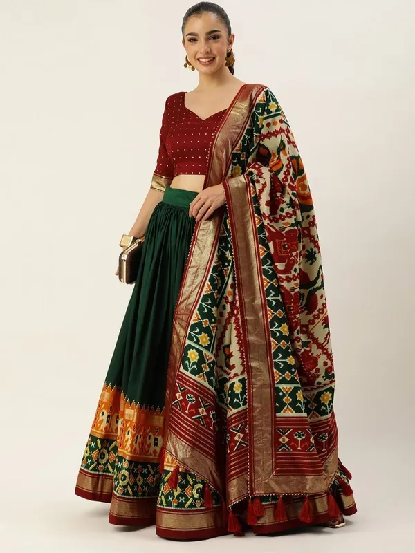 Green_Patola_Print_Traditional_Lehenga_Choli