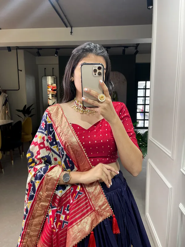 Navy_Blue_Patola_Print_Traditional_Lehenga_Choli