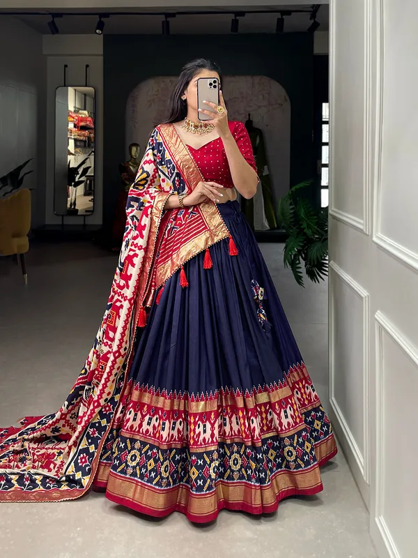 Navy_Blue_Dola_Silk_Patola_Print_Traditional_Lehenga_Choli