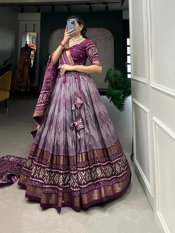Wine_Dola_Silk_Patola_Print_Traditional_Lehenga_Choli