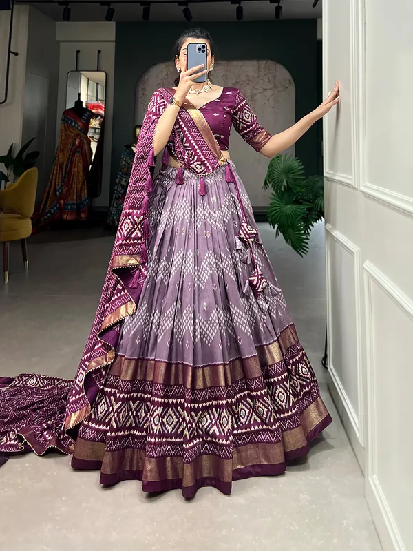 Wine_Dola_Silk_Patola_Print_Traditional_Lehenga_Choli