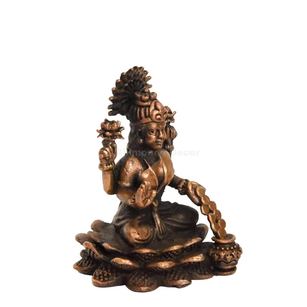 Decor_Handmade_Copper_Dhan_Lakshmi_Idol_2.5_inches,_Patina_Antique_Finish,_1_Piece