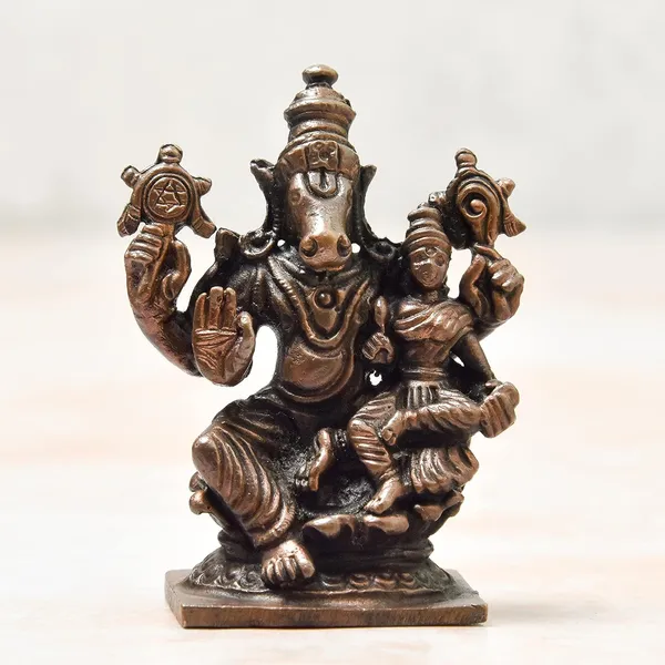 _2.25_inches,_Handmade_Copper_Lakshmi_Hayagriva_Idol,_100_Grams_,_Patina_Antique_Finish_,_Pack_of_1_Piece