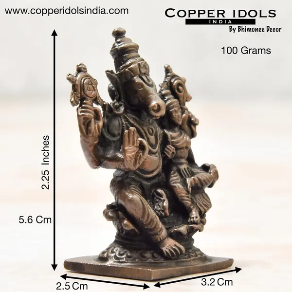 _2.25_inches,_Handmade_Copper_Lakshmi_Hayagriva_Idol,_100_Grams_,_Patina_Antique_Finish_,_Pack_of_1_Piece
