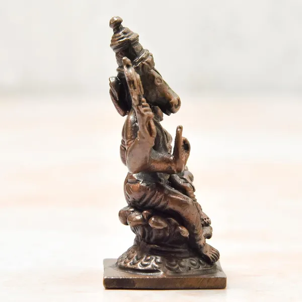 _2.25_inches,_Handmade_Copper_Lakshmi_Hayagriva_Idol,_100_Grams_,_Patina_Antique_Finish_,_Pack_of_1_Piece