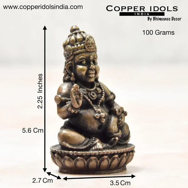 _2.25_inches,_Handmade_Copper_Indian_Kuber_Idol,_100_Grams_,_Patina_Antique_Finish_,_Pack_of_1_Piece