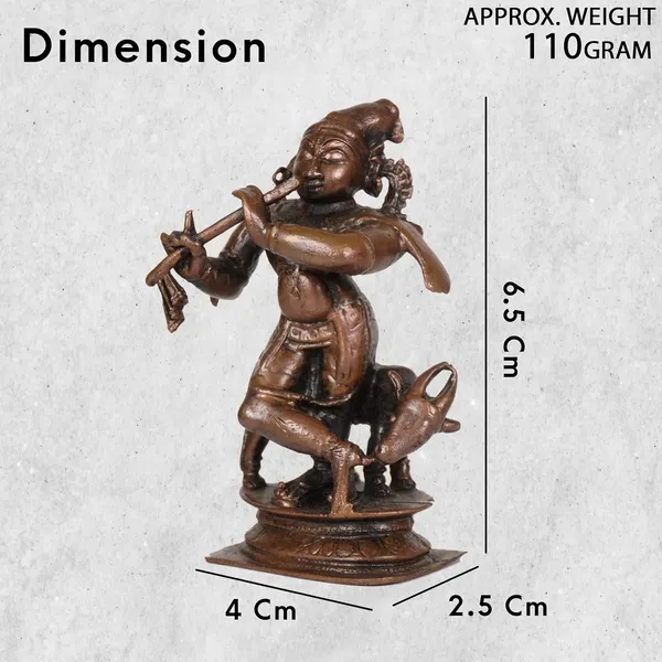 Decor,_2.5_inches,_Handmade_Copper_Cow_Krishna_Idol,_110_Grams,_Patina_Antique_Finish,_Pack_of_1_Piece