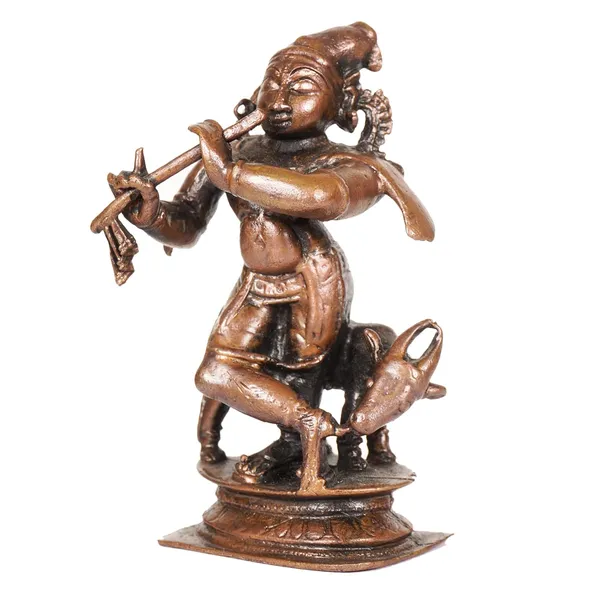 Decor,_2.5_inches,_Handmade_Copper_Cow_Krishna_Idol,_110_Grams,_Patina_Antique_Finish,_Pack_of_1_Piece
