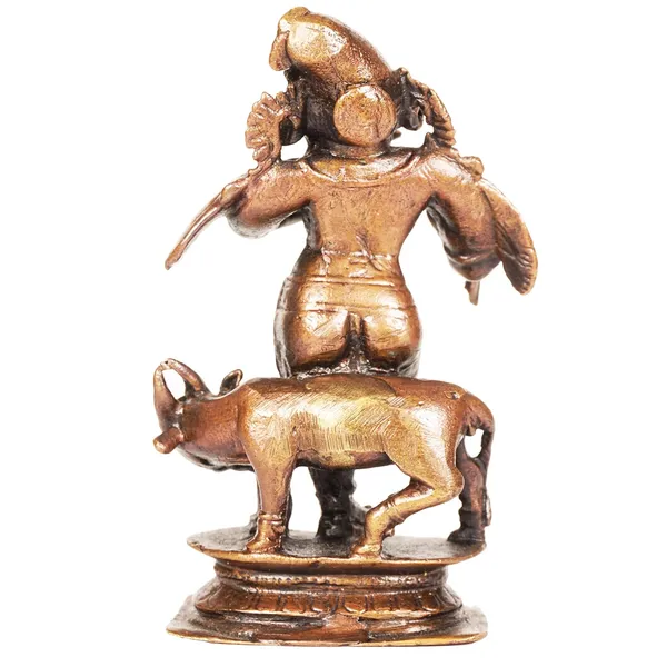 Decor,_2.5_inches,_Handmade_Copper_Cow_Krishna_Idol,_110_Grams,_Patina_Antique_Finish,_Pack_of_1_Piece