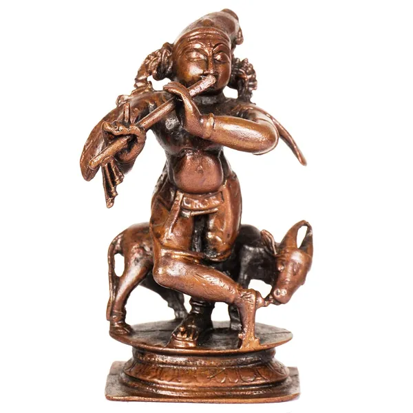 Decor,_2.5_inches,_Handmade_Copper_Cow_Krishna_Idol,_110_Grams,_Patina_Antique_Finish,_Pack_of_1_Piece