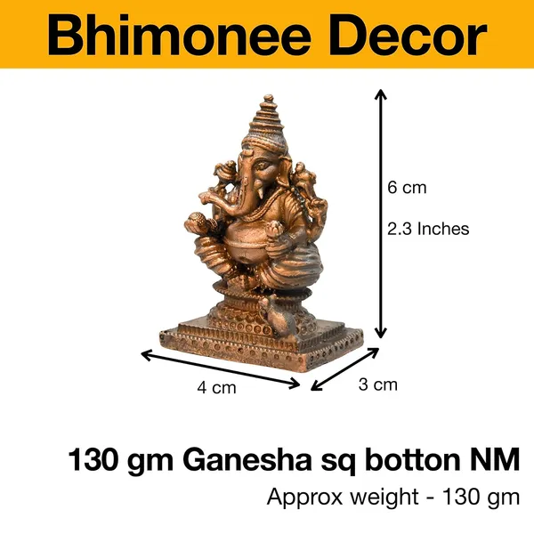 _2.3_inches,_Handmade_Copper_Ganesha_Idol_,_130_Grams_,_Patina_Antique_Finish_,_Pack_of_1_Piece