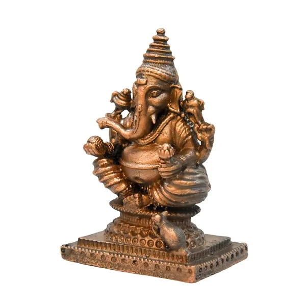 _2.3_inches,_Handmade_Copper_Ganesha_Idol_,_130_Grams_,_Patina_Antique_Finish_,_Pack_of_1_Piece