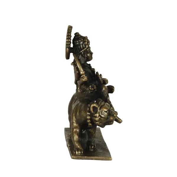 Decor_Copper_Handmade_Durga_MATA_Idol__Chamundeshwari_Idol__Sherawali_MATA_2.6_inches_Idol_Statue_for_Home_Temple_Decor_II_Office_Desk_II_Nice_Gift_Ideal_for_Good_Luck_Wishes_II