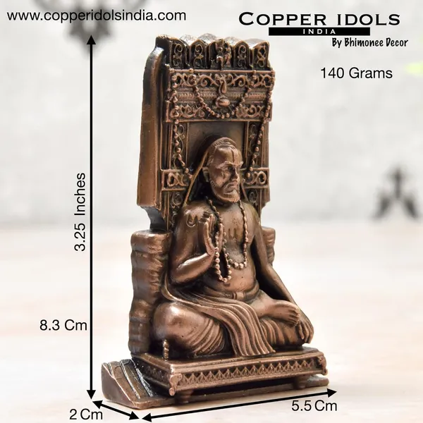 _3.25_inches,_Copper_Handmade_Ragvendra_Swamy_Idol,_140_Grams,_Patina_Antique_Finish,_Pack_of_1_Piece